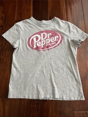 Dr Pepper Kids' Short Sleeve Tee Light Gray Dr Pepper Logo on the front